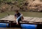 Comunidade improvisa balsa para garantir que crianças cheguem à escola há mais de 7 meses em MT