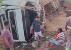 Motorista escapa ileso após carreta tombar na BR-158 próximo a Nova Xavantina