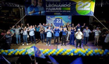 Comício de Leonardo Farias em Novo São Joaquim reúne grande multidão e reforça apoio de lideranças políticas